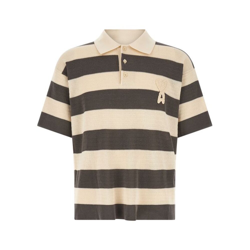 Ami Paris Gray Cotton Polo Men's Shirt